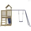 Impregnált fenyőfa kültéri játszószett