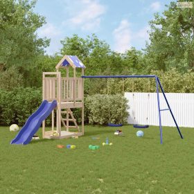 Tömör fenyőfa kültéri játszószett