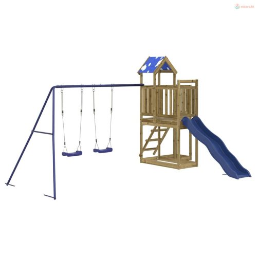 Impregnált fenyőfa kültéri játszószett