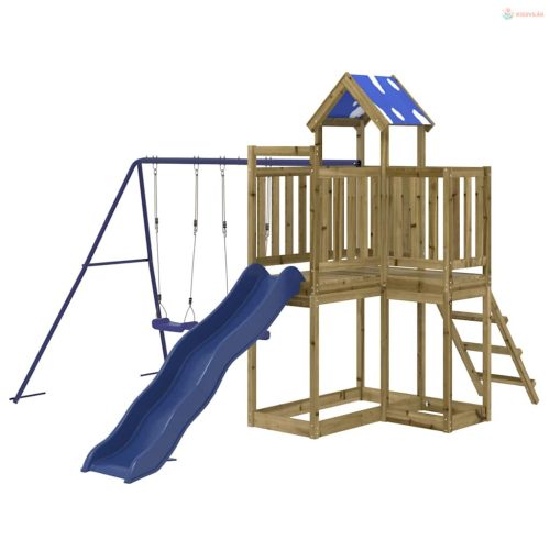 Impregnált fenyőfa kültéri játszószett