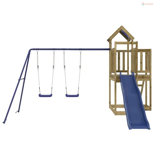 Impregnált fenyőfa kültéri játszószett