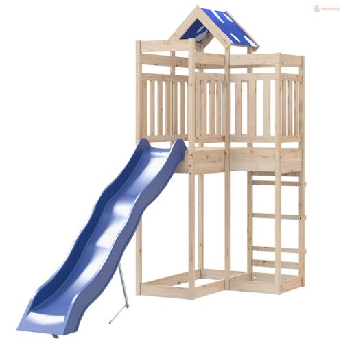 Tömör fenyőfa kültéri játszószett