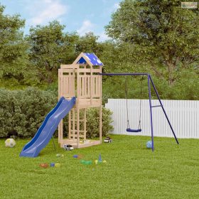 Tömör fenyőfa kültéri játszószett