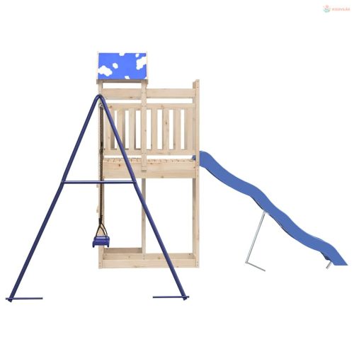 Tömör fenyőfa kültéri játszószett