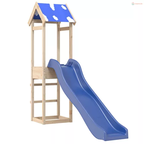 Tömör fenyőfa kültéri játszószett
