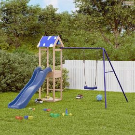 Tömör fenyőfa kültéri játszószett