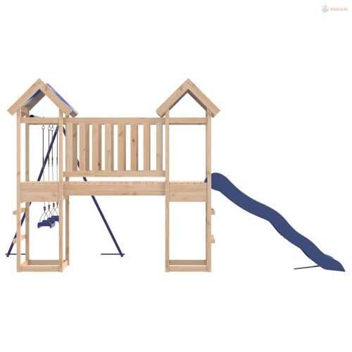 Tömör fenyőfa kültéri játszószett