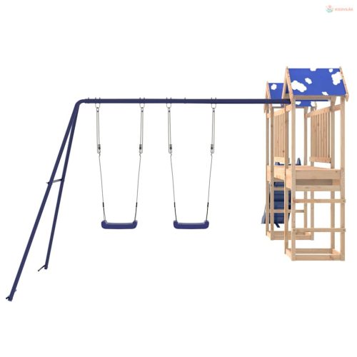 Tömör fenyőfa kültéri játszószett