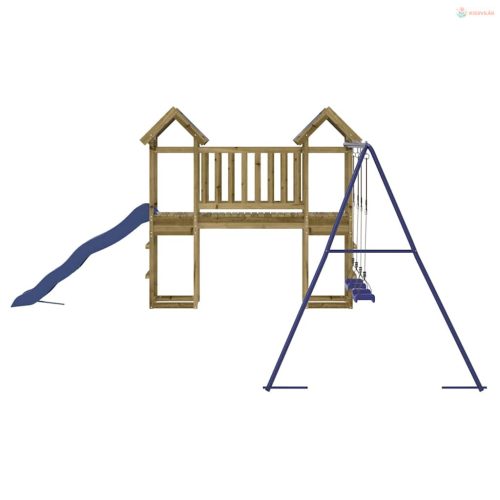 Impregnált fenyőfa kültéri játszószett