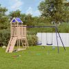 Tömör fenyőfa kültéri játszószett