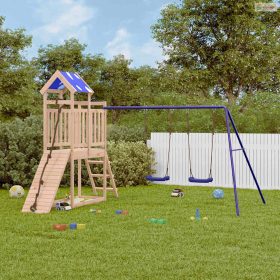 Tömör fenyőfa kültéri játszószett