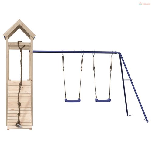 Tömör fenyőfa kültéri játszószett