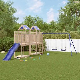 Tömör fenyőfa kültéri játszószett