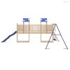 Tömör fenyőfa kültéri játszószett