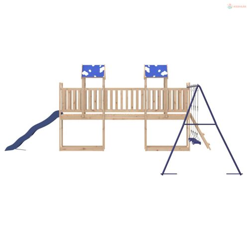 Tömör fenyőfa kültéri játszószett