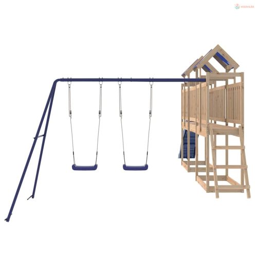 Tömör fenyőfa kültéri játszószett