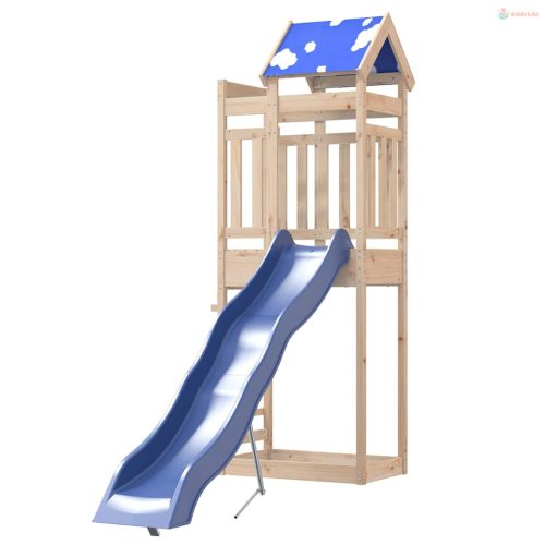 Tömör fenyőfa kültéri játszószett