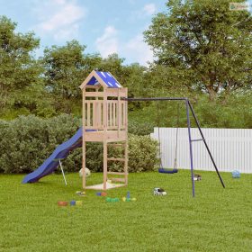 Tömör fenyőfa kültéri játszószett