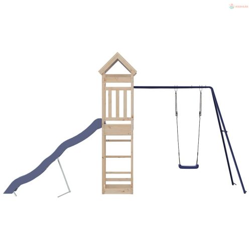 Tömör fenyőfa kültéri játszószett