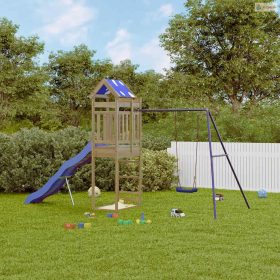 Impregnált fenyőfa kültéri játszószett