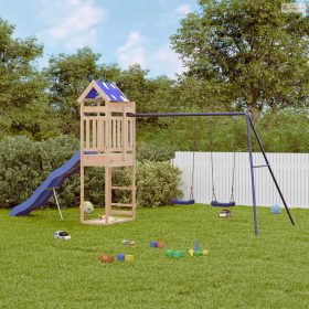 Tömör fenyőfa kültéri játszószett