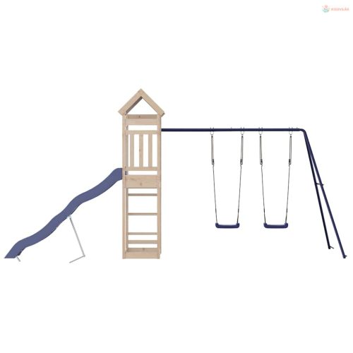 Tömör fenyőfa kültéri játszószett
