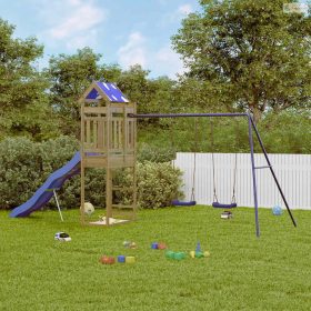 Impregnált fenyőfa kültéri játszószett