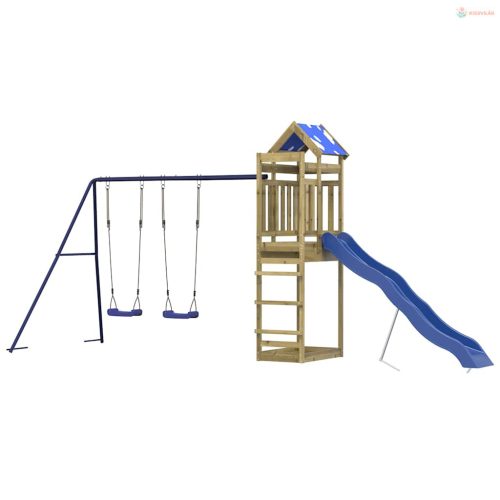 Impregnált fenyőfa kültéri játszószett