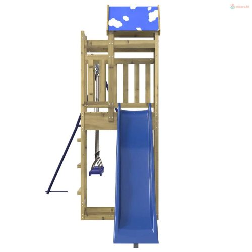 Impregnált fenyőfa kültéri játszószett