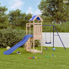 Tömör fenyőfa kültéri játszószett