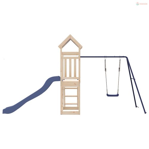 Tömör fenyőfa kültéri játszószett