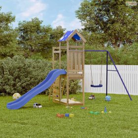 Impregnált fenyőfa kültéri játszószett