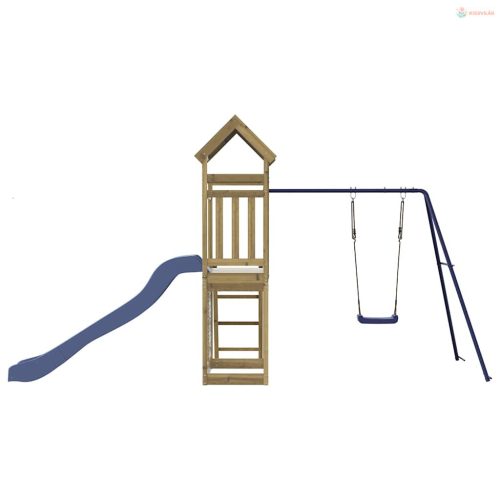 Impregnált fenyőfa kültéri játszószett