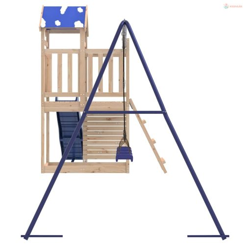 Tömör fenyőfa kültéri játszószett