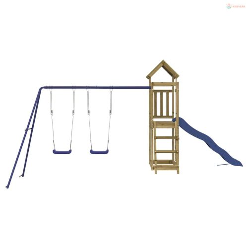 Impregnált fenyőfa kültéri játszószett