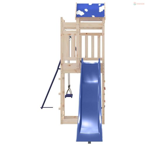 Tömör fenyőfa kültéri játszószett