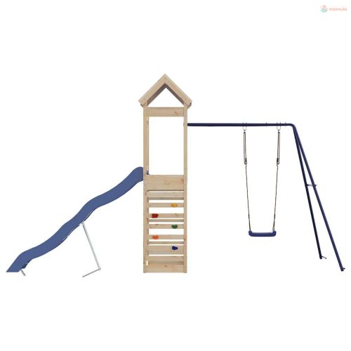 Tömör fenyőfa kültéri játszószett