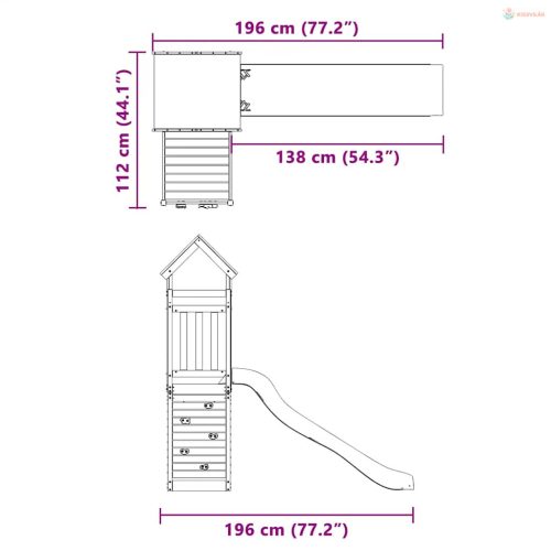Tömör duglászfenyő kültéri játszószett