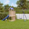 Tömör fenyőfa kültéri játszószett