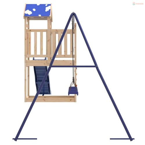 Tömör fenyőfa kültéri játszószett