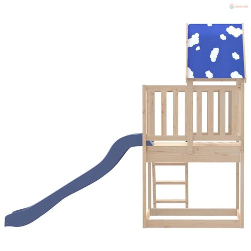 Tömör fenyőfa kültéri játszószett