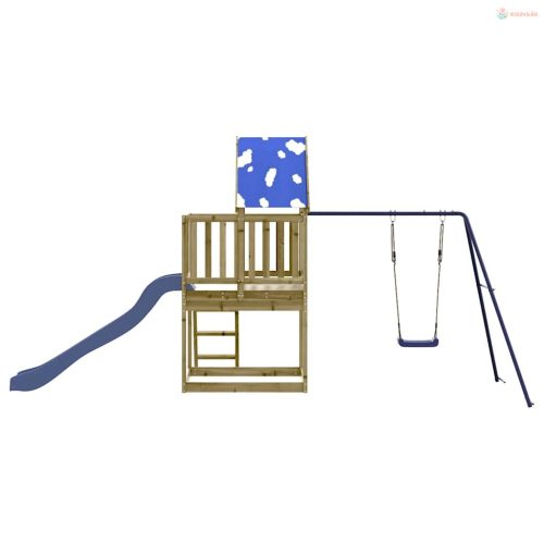 Impregnált fenyőfa kültéri játszószett