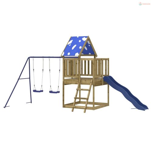 Impregnált fenyőfa kültéri játszószett