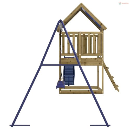 Impregnált fenyőfa kültéri játszószett