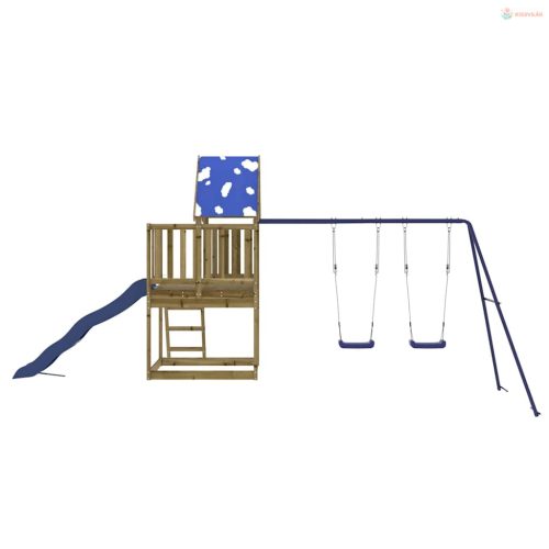 Impregnált fenyőfa kültéri játszószett