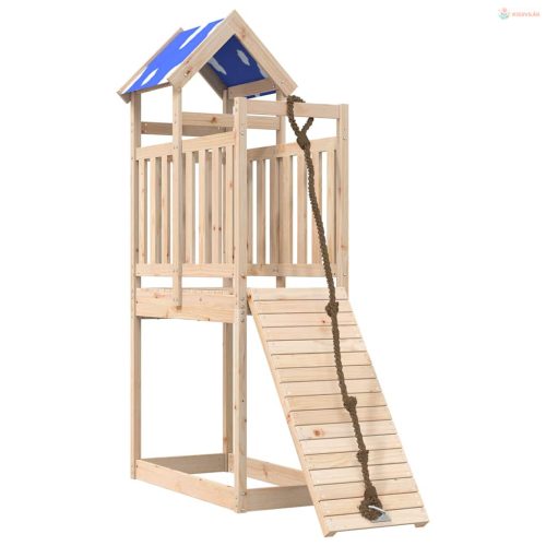 Tömör fenyőfa kültéri játszószett