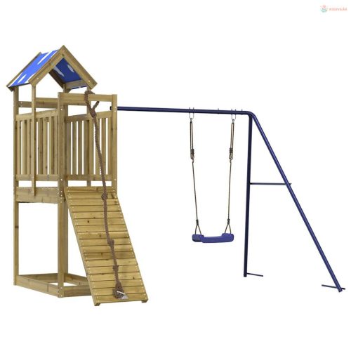 Impregnált fenyőfa kültéri játszószett