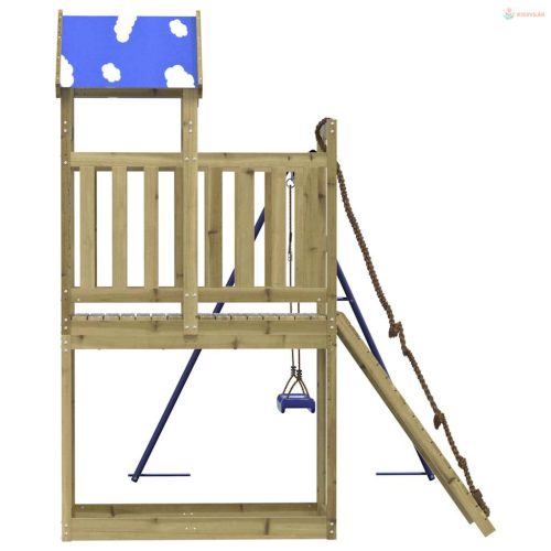 Impregnált fenyőfa kültéri játszószett