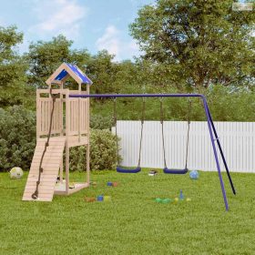 Tömör fenyőfa kültéri játszószett