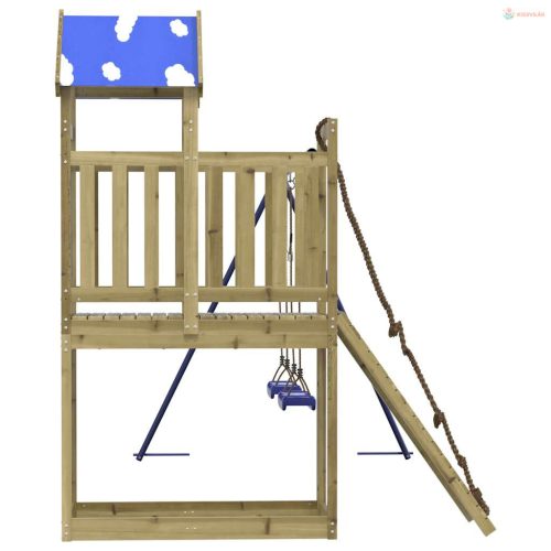 Impregnált fenyőfa kültéri játszószett